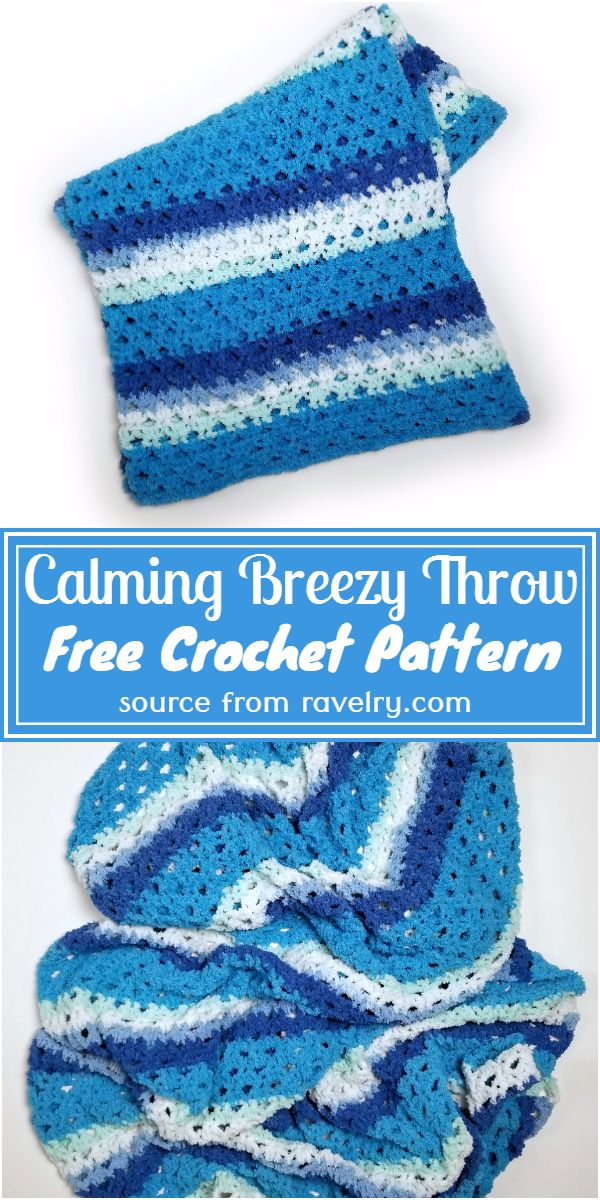 Free Crochet Calming Breezy Throw Pattern