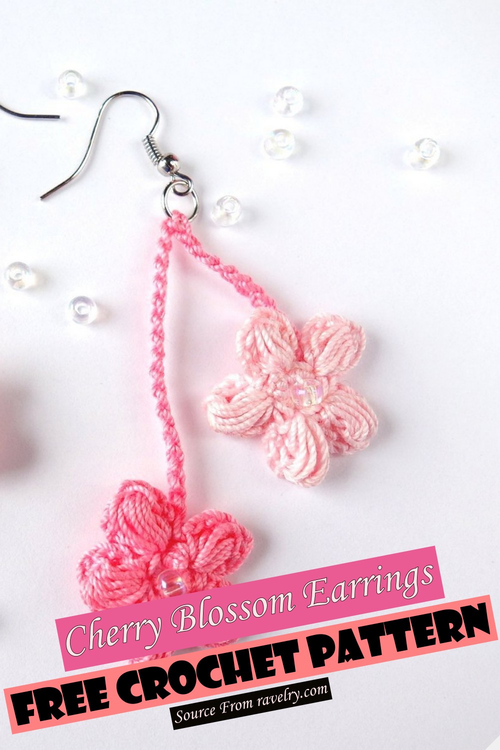 Free Crochet Cherry Blossom Earrings Pattern