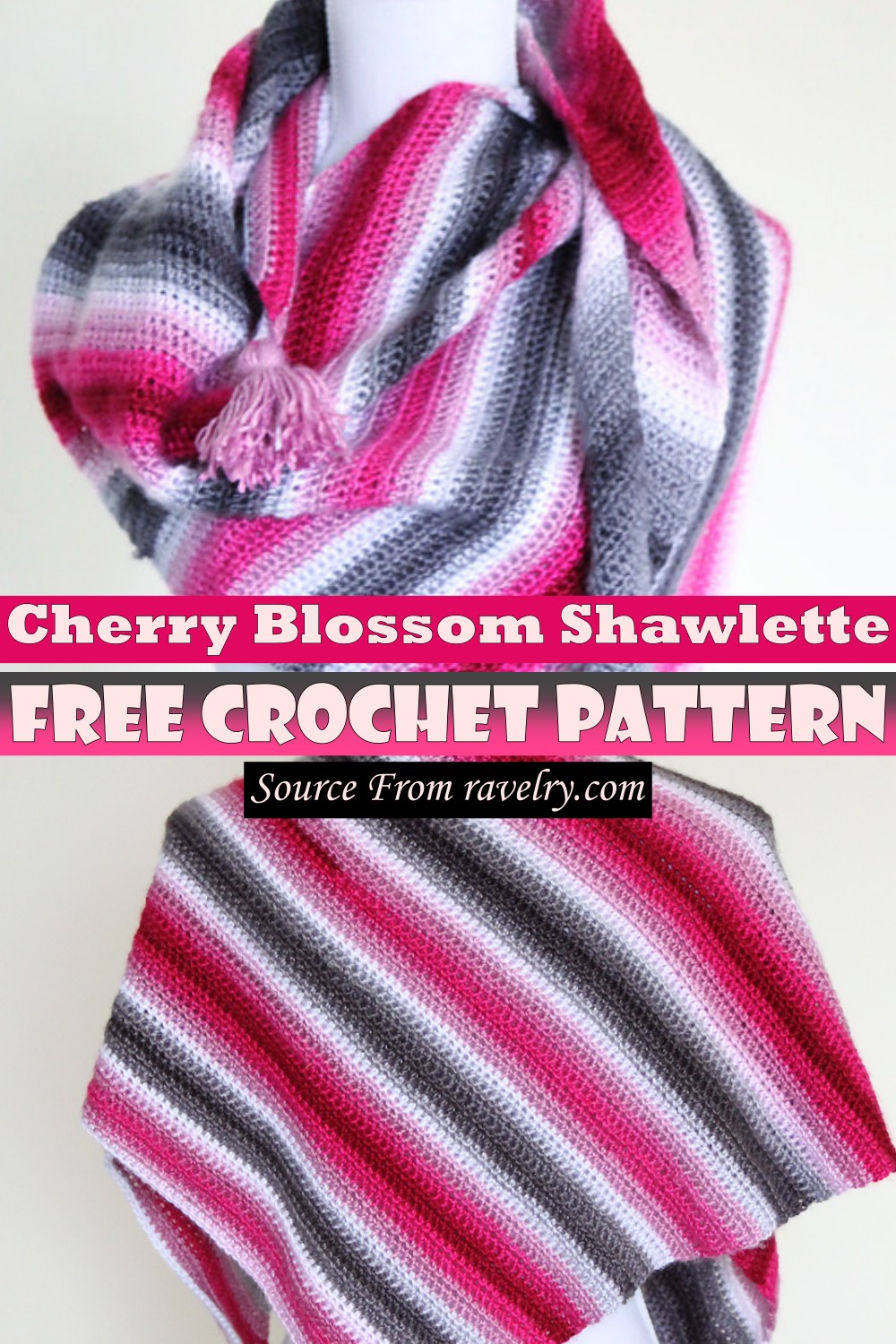 Free Crochet Cherry Blossom Shawlette Pattern