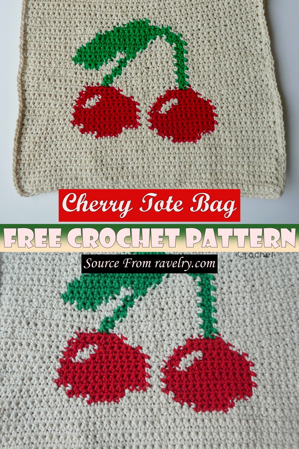 Free Crochet Cherry Tote Bag Pattern