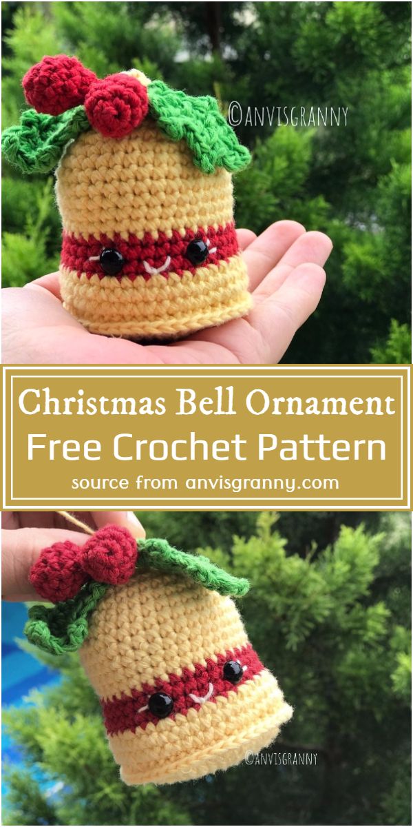 Free Crochet Christmas Bell Ornament Pattern