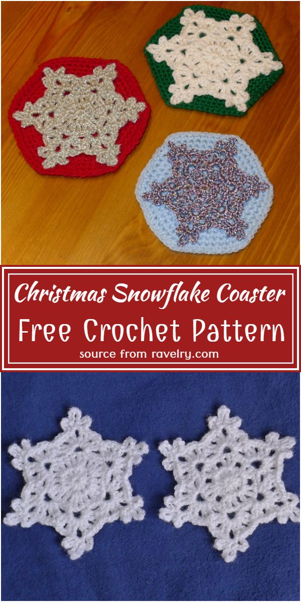 Free Crochet Christmas Snowflake Coaster Pattern