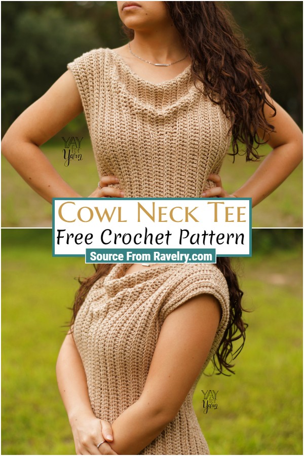 Free Crochet Cowl Neck Tee