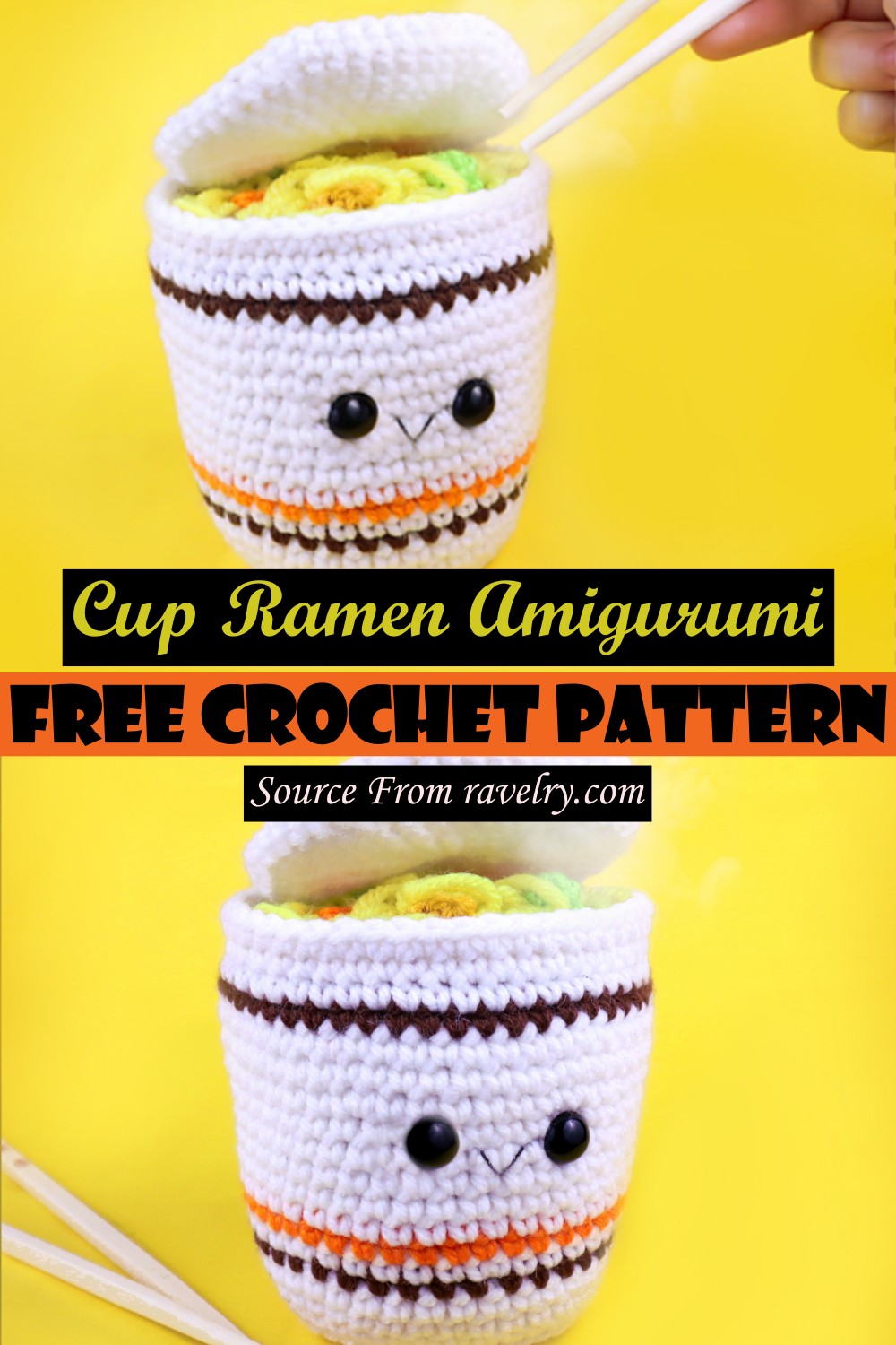 Free Crochet Cup Ramen Amigurumi Pattern