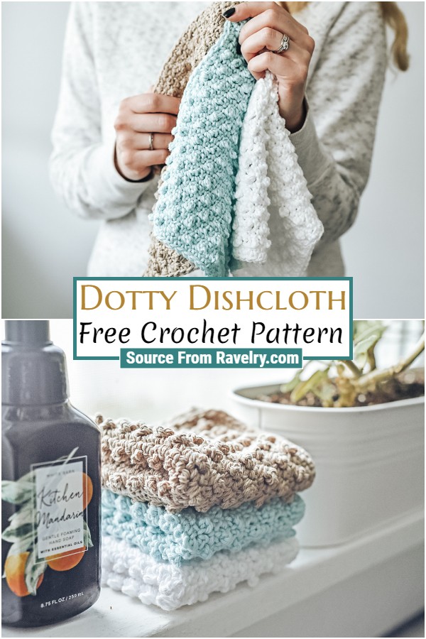 Free Crochet Dotty Dishcloth