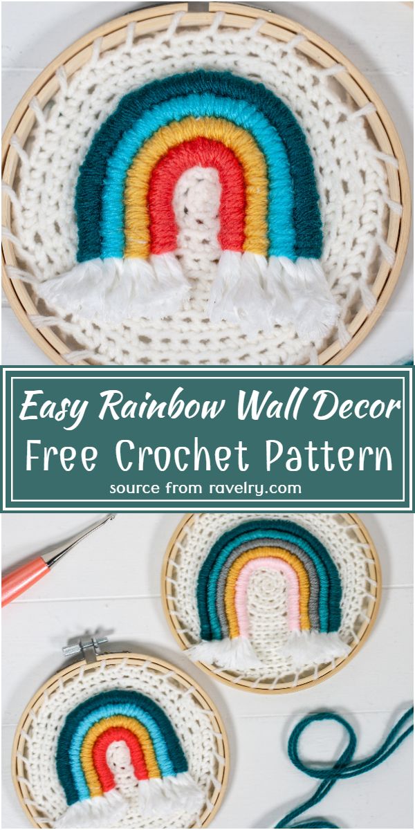 Free Crochet Easy Rainbow Wall Decor Pattern