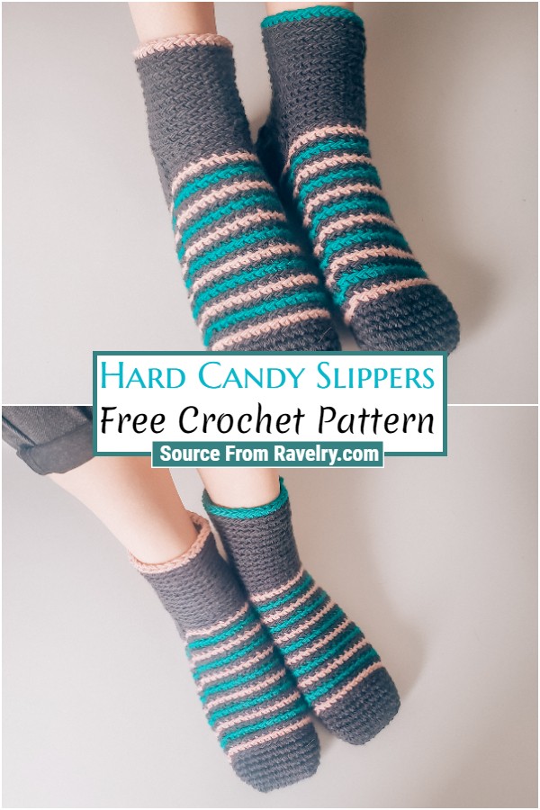 Free Crochet Hard Candy Slippers