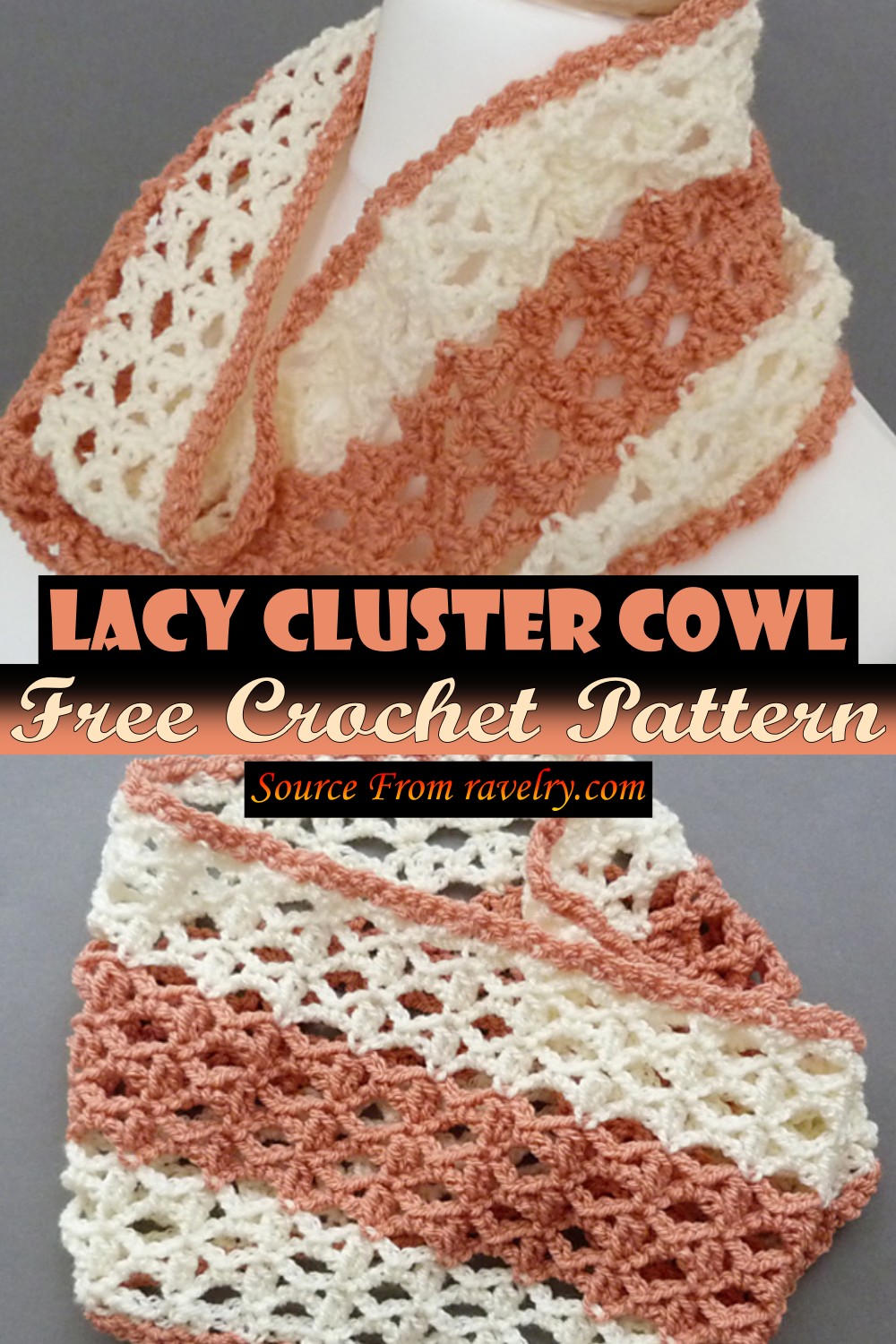 Free Crochet Lacy Cluster Cowl Pattern