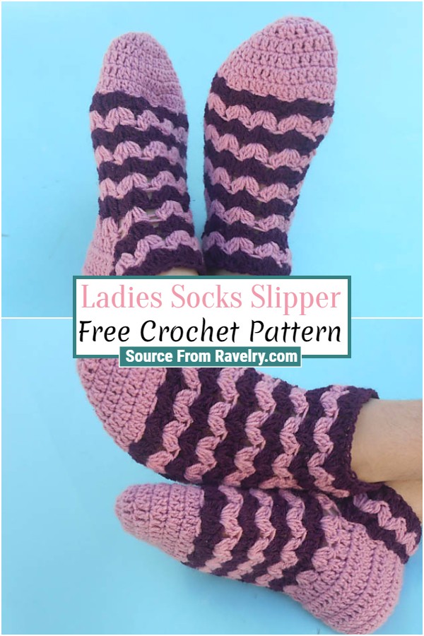 Free Crochet Ladies Socks Slipper