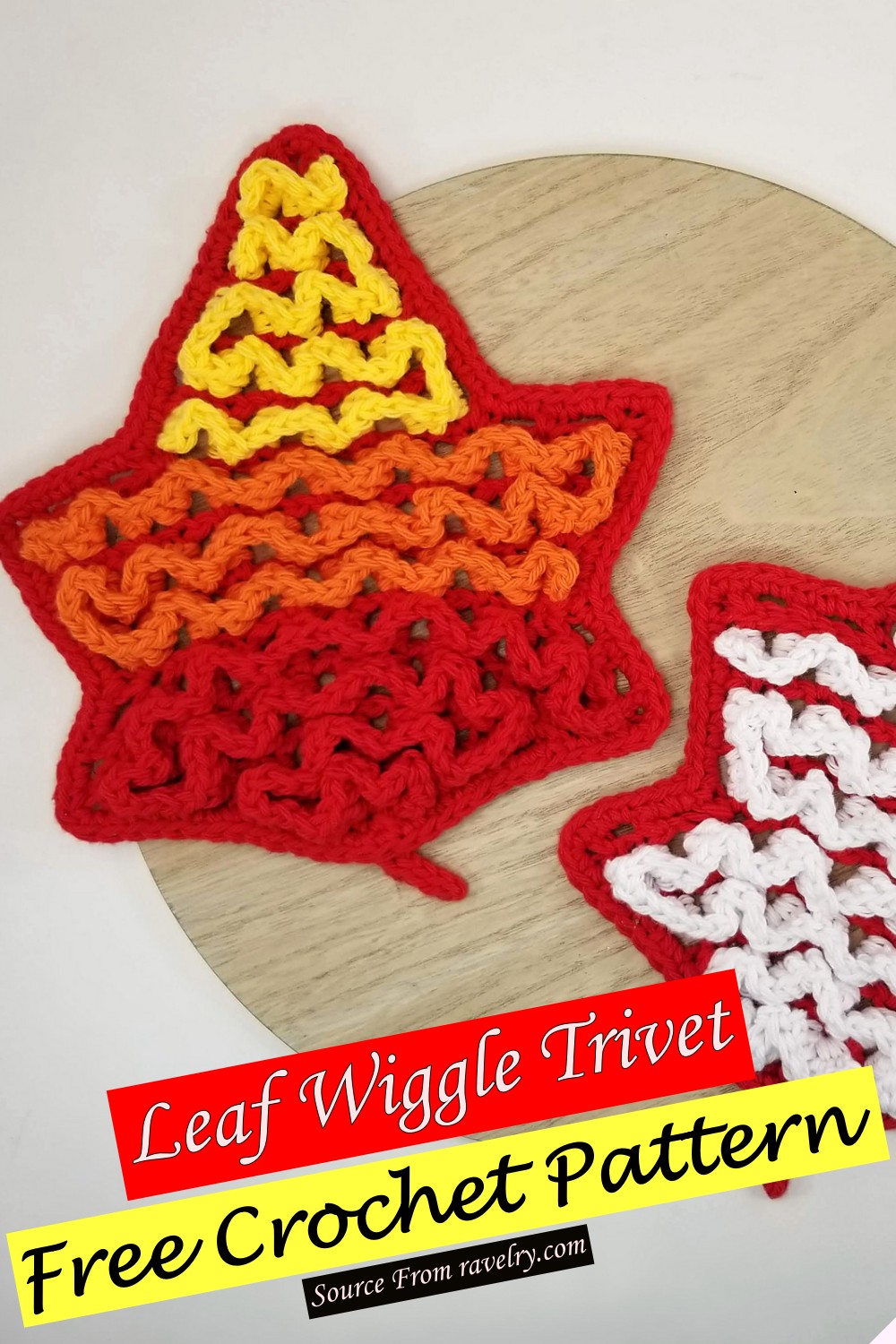 Free Crochet Leaf Wiggle Trivet Pattern