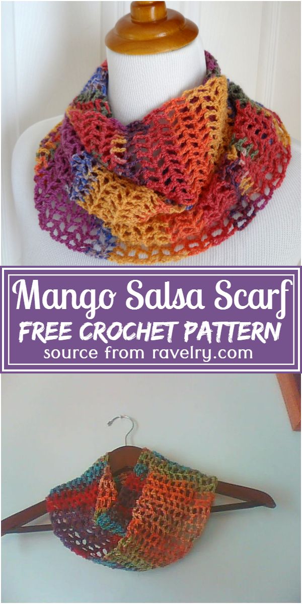 Free Crochet Mango Salsa Scarf Pattern