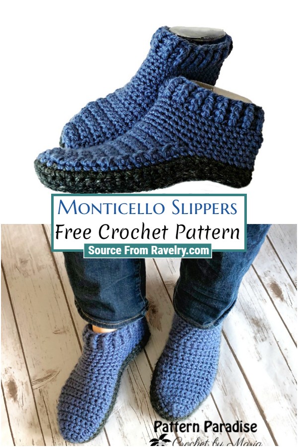 Free Crochet Monticello Slippers