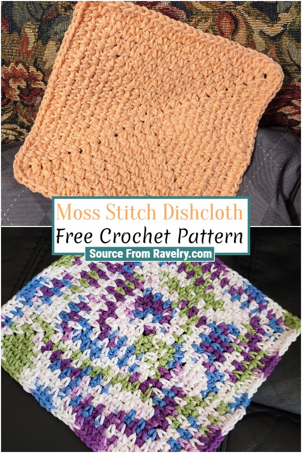 Free Crochet Moss Stitch Dishcloth