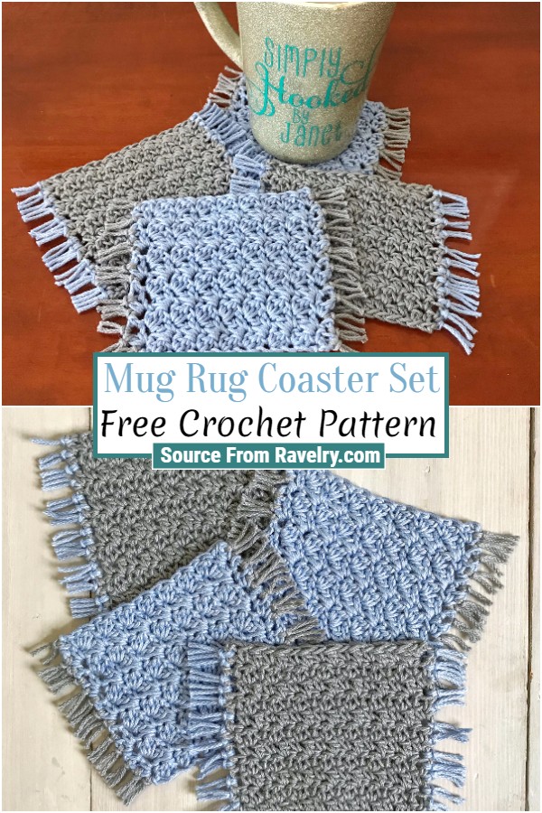 Free Crochet Mug Rug Coaster Set