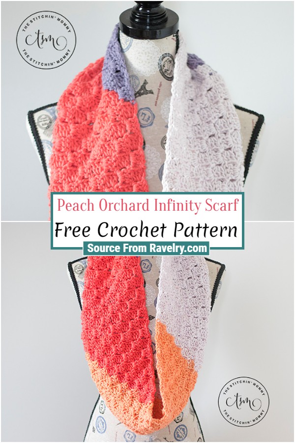 Free Crochet Peach Orchard Infinity Scarf