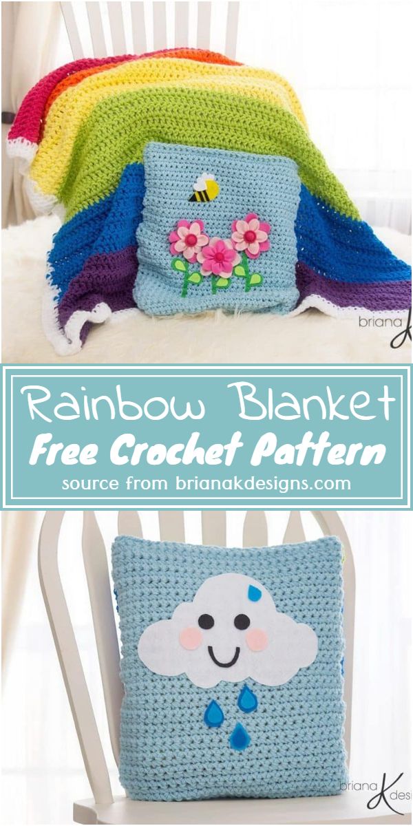 Free Crochet Rainbow Blanket Pattern