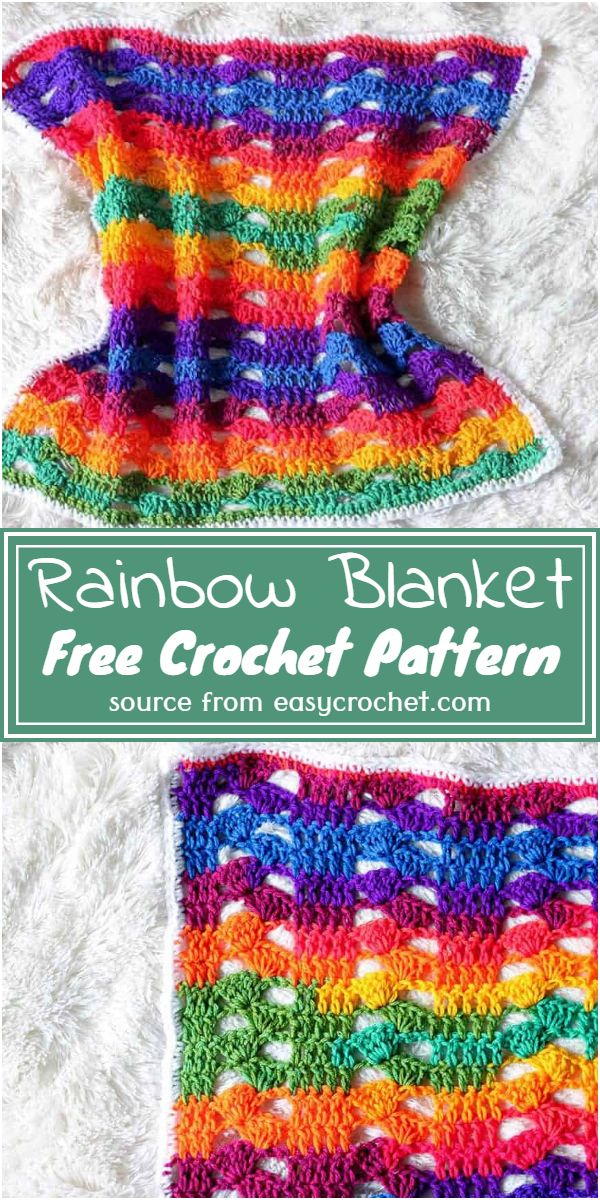 Free Crochet Rainbow Blanket Pattern