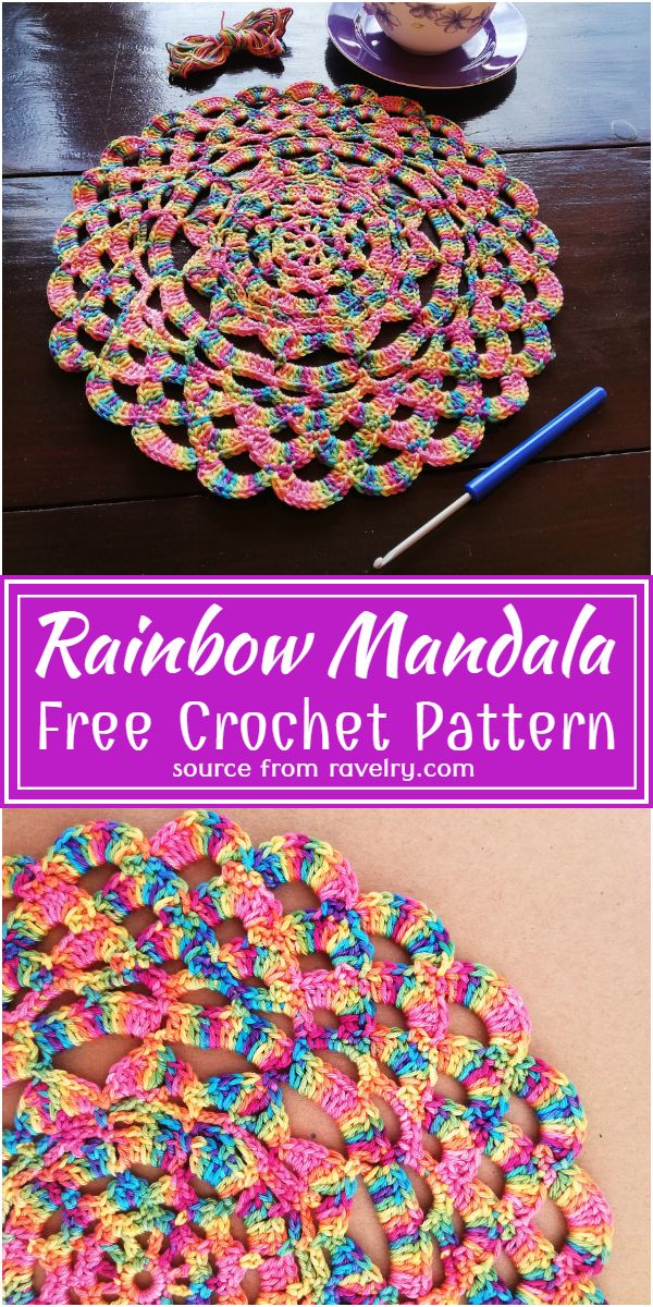 Free Crochet Rainbow Mandala Pattern