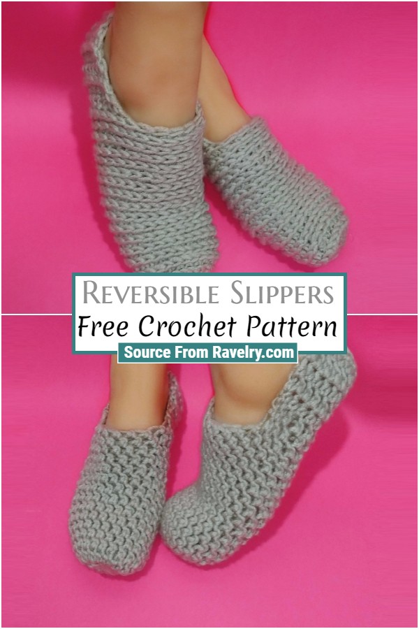 Free Crochet Reversible Slippers