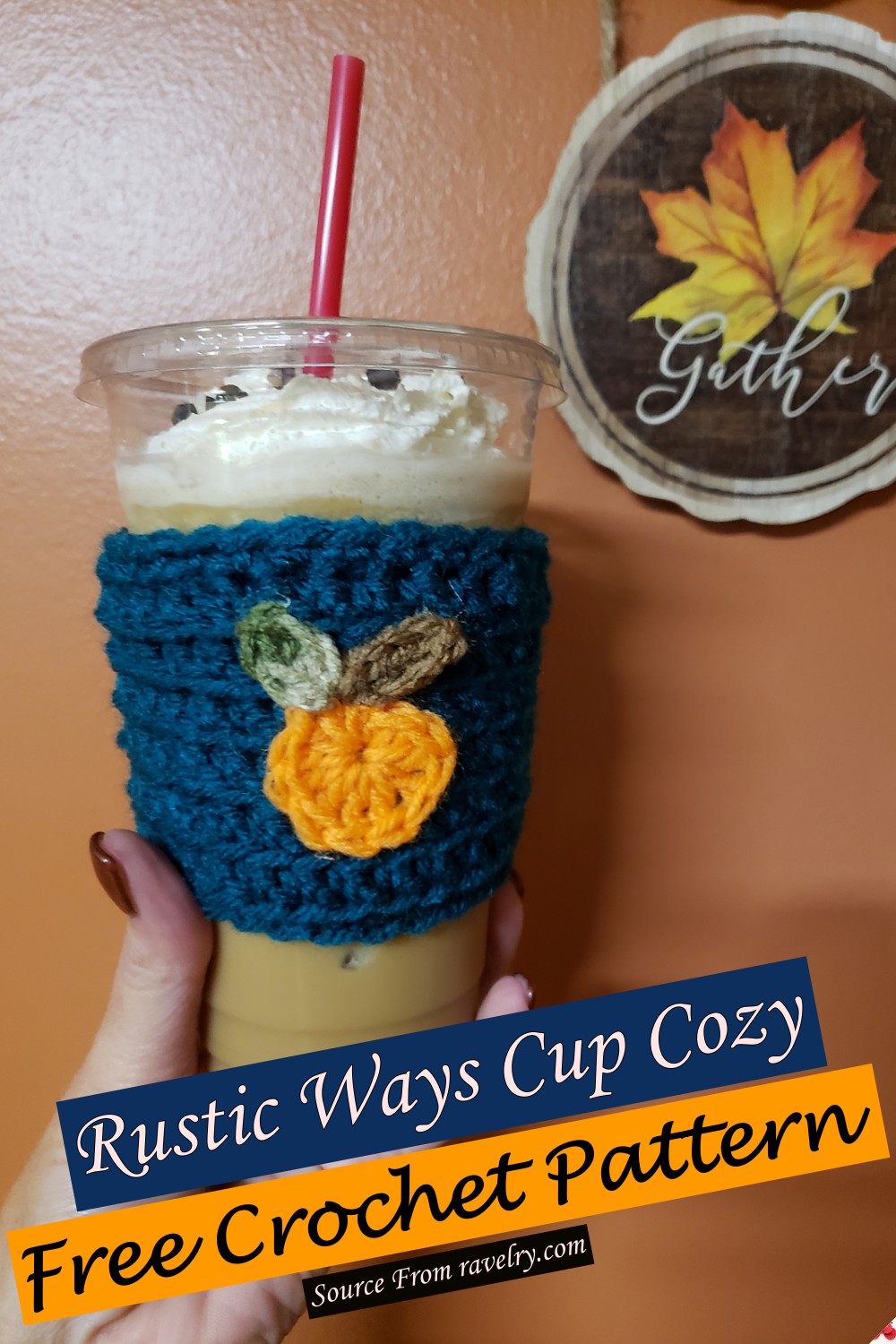 Free Crochet Rustic Ways Cup Cozy Pattern
