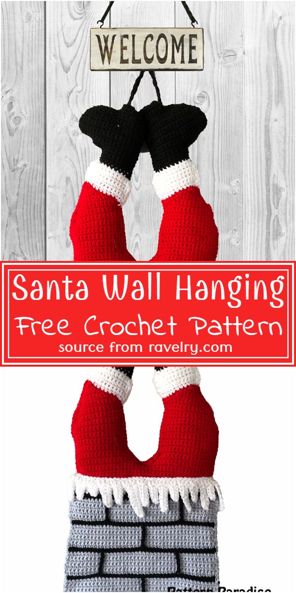 Free Crochet Santa Wall Hanging Pattern