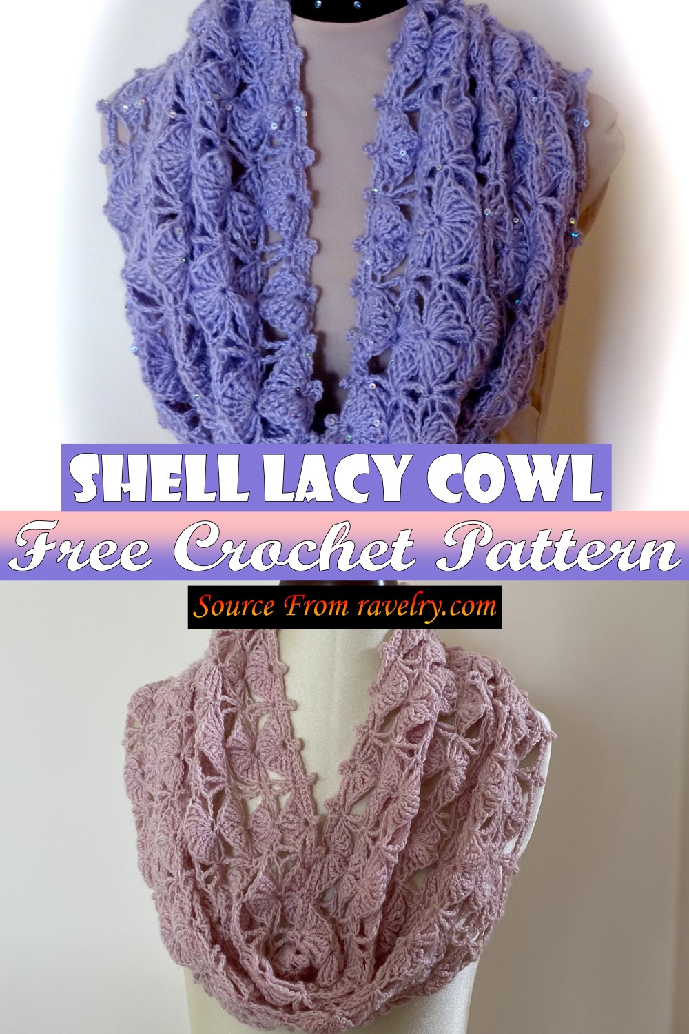 Free Crochet Shell Lacy Cowl Pattern