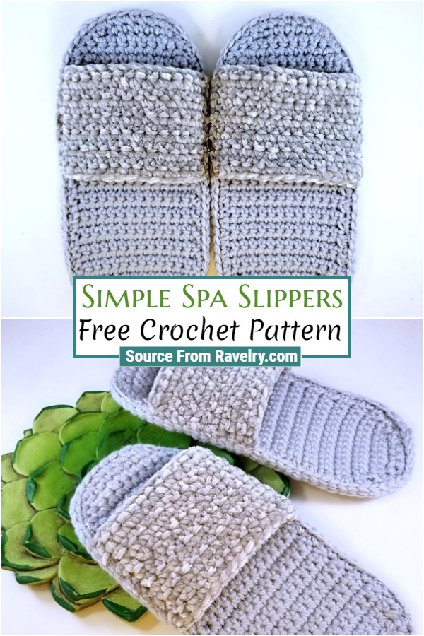 Free Crochet Simple Spa Slippers