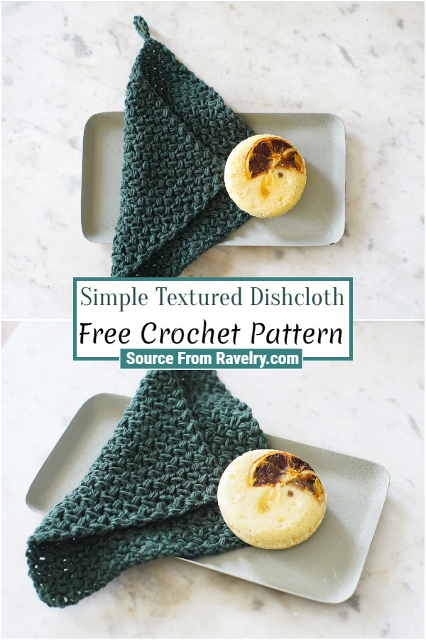 Free Crochet Simple Textured Dishcloth