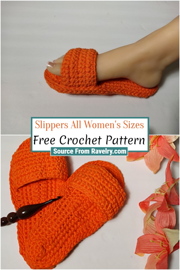 Free Crochet Slippers All Women's Sizes