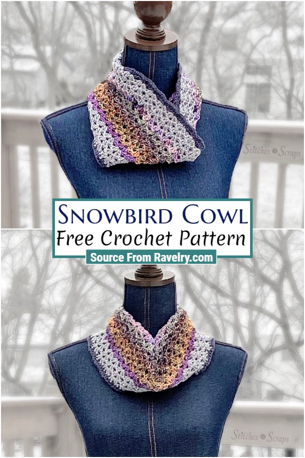 Free Crochet Snowbird Cowl