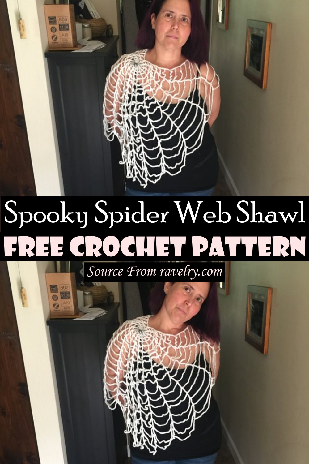 Free Crochet Spooky Spider Web Shawl Pattern