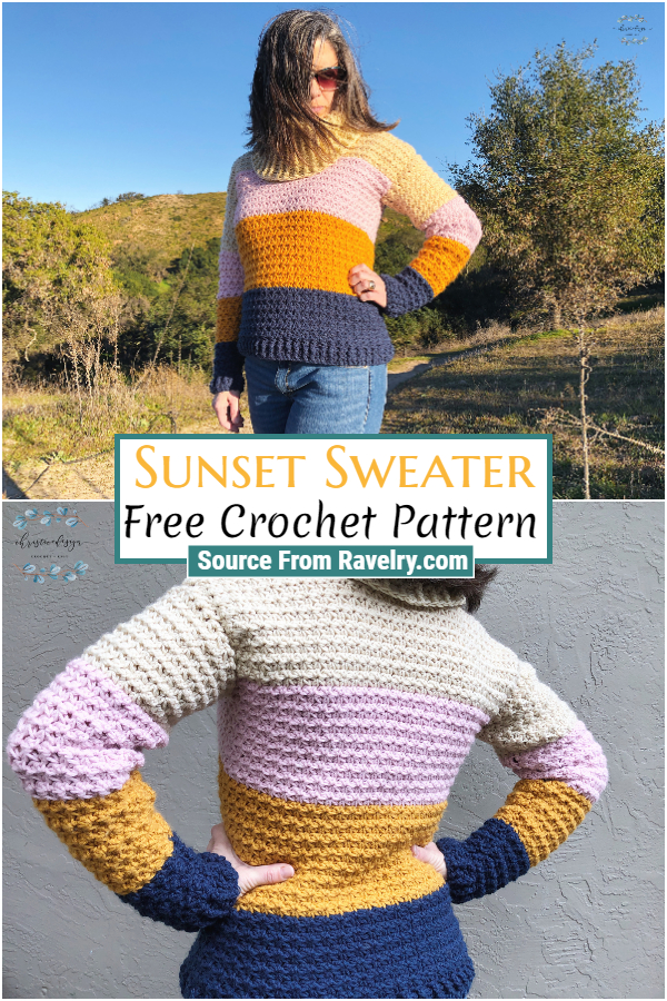 Free Crochet Sunset Sweater