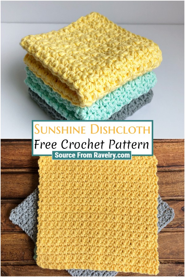 Free Crochet Sunshine Dishcloth