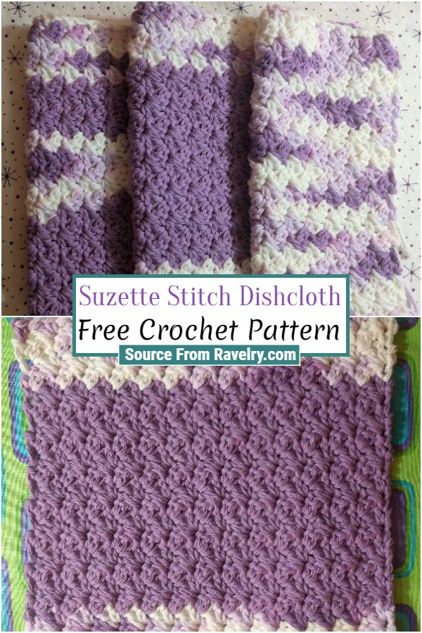 Free Crochet Suzette Stitch Dishcloth