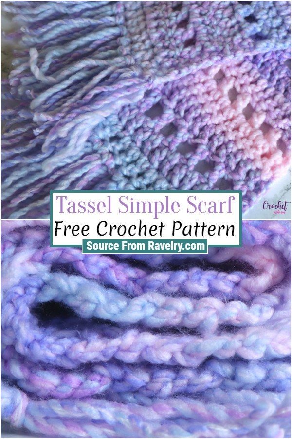 Free Crochet Tassel Simple Scarf