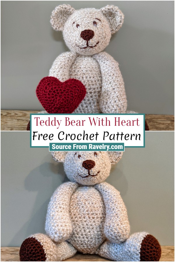 Free Crochet Teddy Bear With Heart