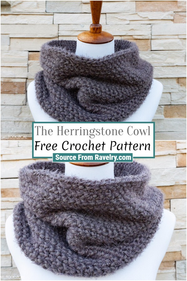 Free Crochet The Herringstone Cowl