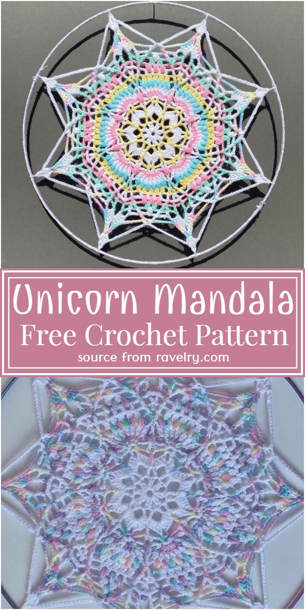 Free Crochet Unicorn Mandala Pattern