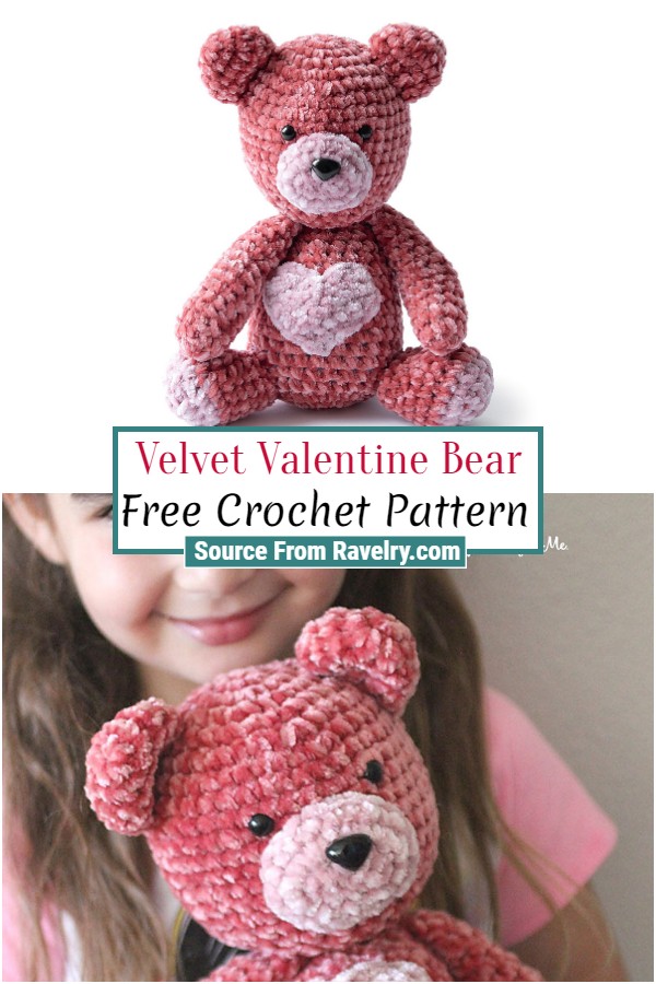 Free Crochet Velvet Valentine Bear