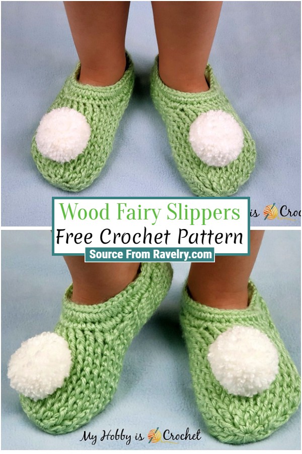 Free Crochet Wood Fairy Slippers