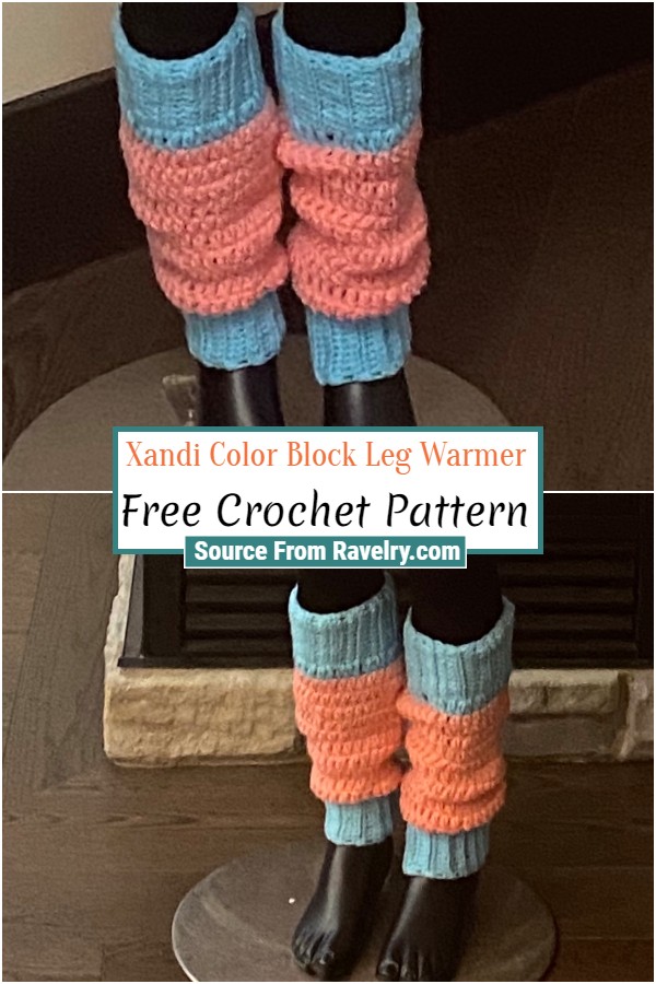 Free Crochet Xandi Color Block Leg Warmer