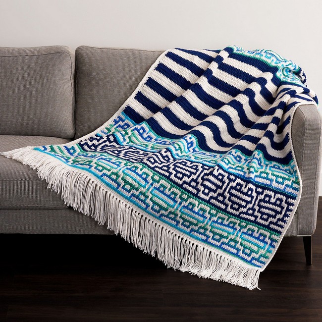 Hearty Stripes Mosaic Throw