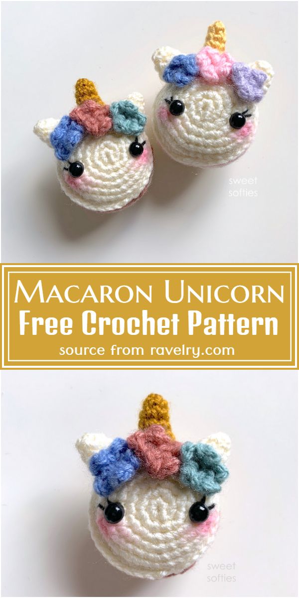 Macaron Crochet Unicorn Pattern