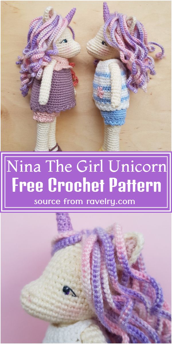 Nina The Girl Crochet Unicorn Pattern Free