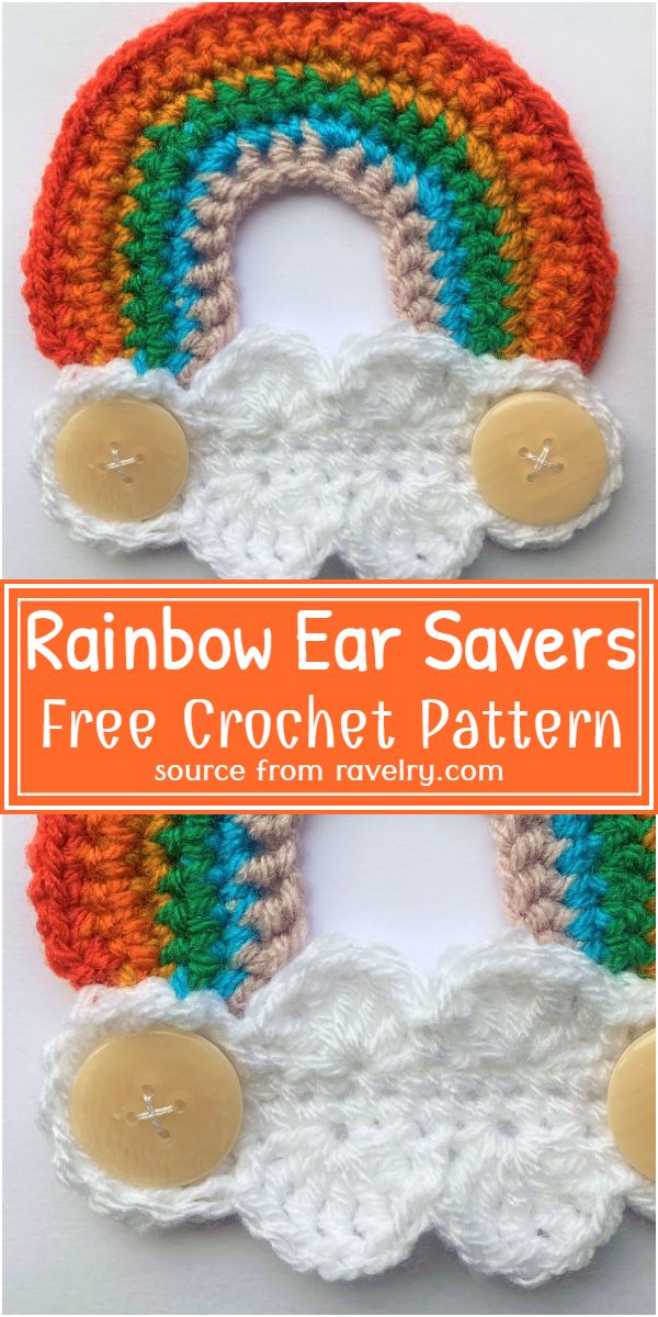 Rainbow Ear Savers Crochet Pattern