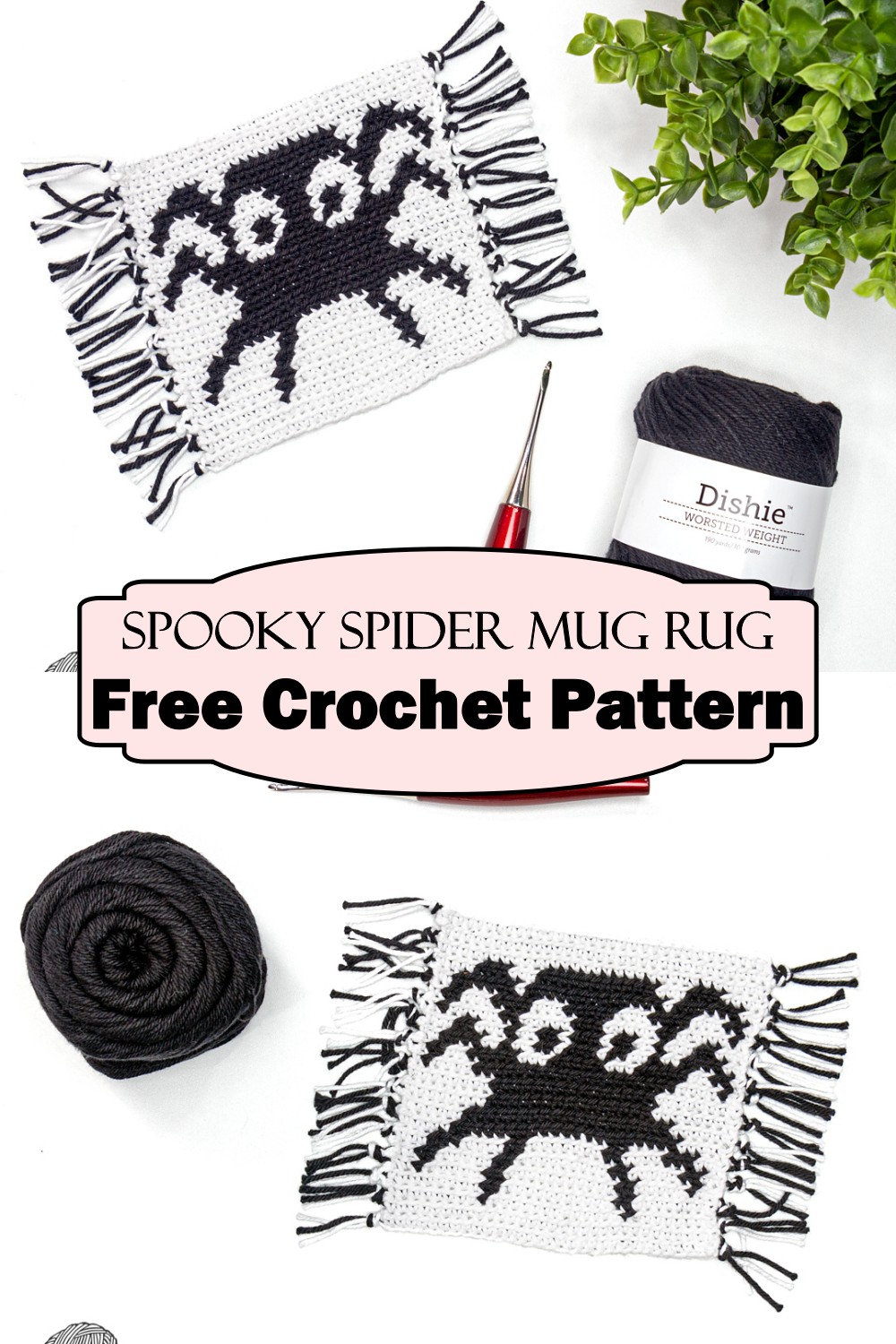 Spooky Spider Crochet Mug Rug