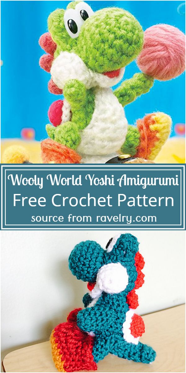 Wooly World Yoshi Amigurumi Crochet Pattern