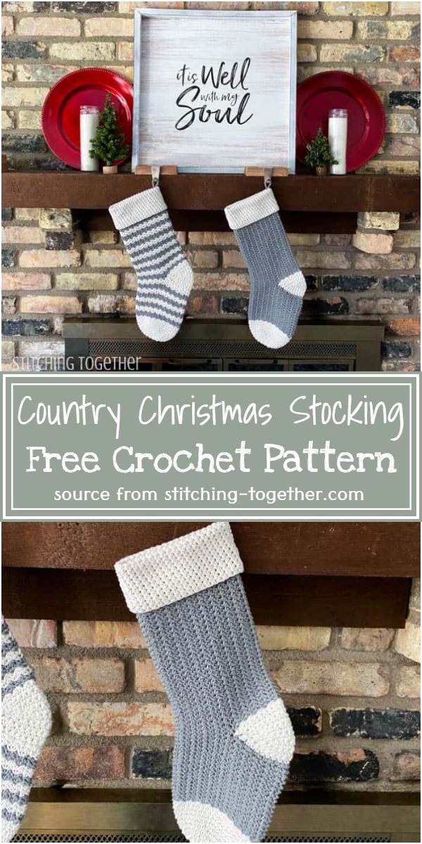 Country Crochet Christmas Stocking Free Pattern