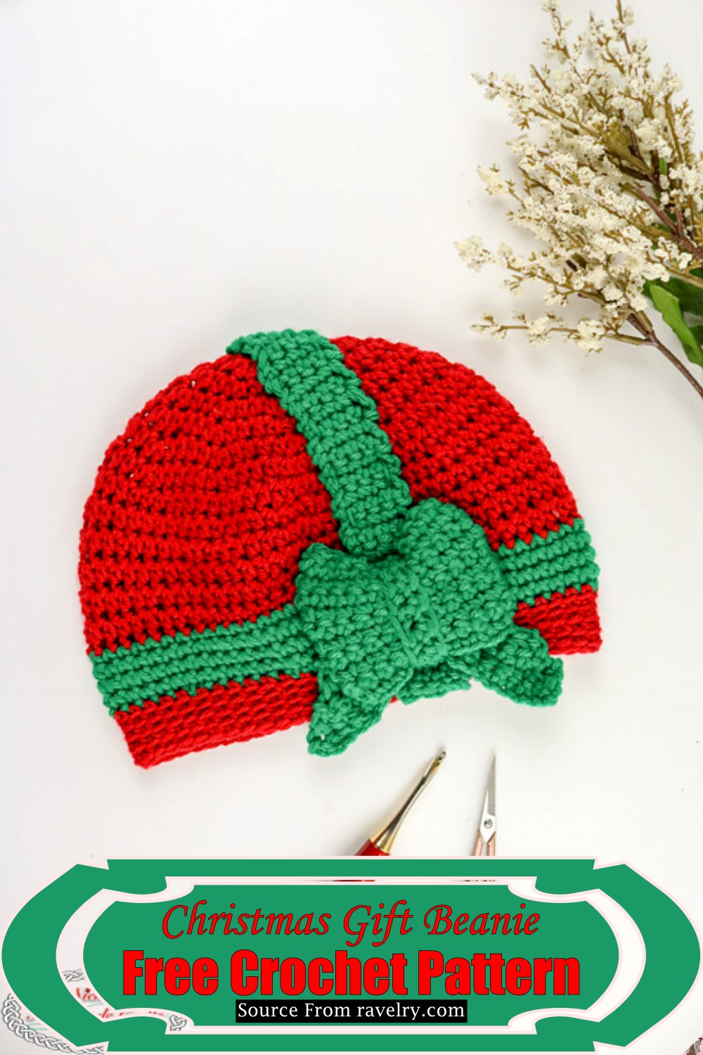 Crochet Christmas Gift Beanie Pattern