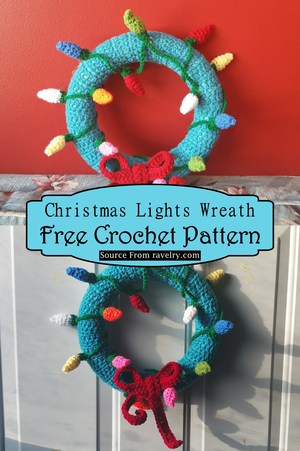 Crochet Christmas Lights Wreath Pattern